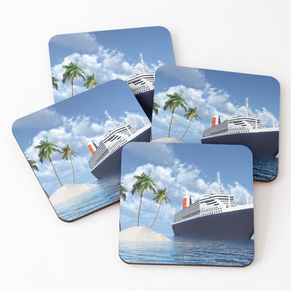 Item preview, Cruise ship and deserted island with palm trees designed and sold by MIRO3D.