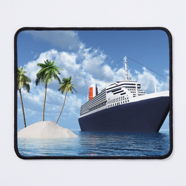 Item preview, Cruise ship and deserted island with palm trees designed and sold by MIRO3D.