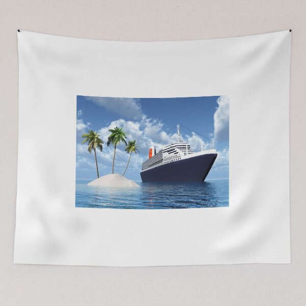Item preview, Cruise ship and deserted island with palm trees designed and sold by MIRO3D.
