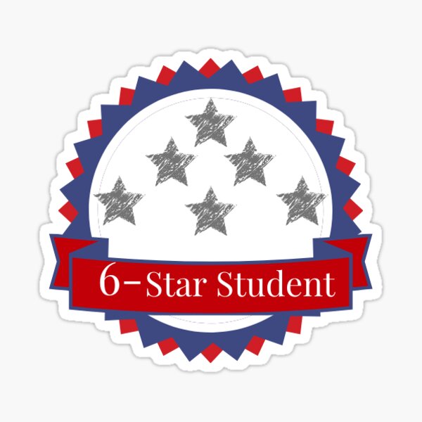 6-Star Student Sticker