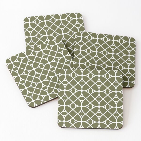 Item preview, Dark Green and White Geometric Shape Pattern Pairs Sherwin Williams Basque Green SW 6426 2022 Trending Color  - Colour - Hue designed and sold by ColorOfTheYears.
