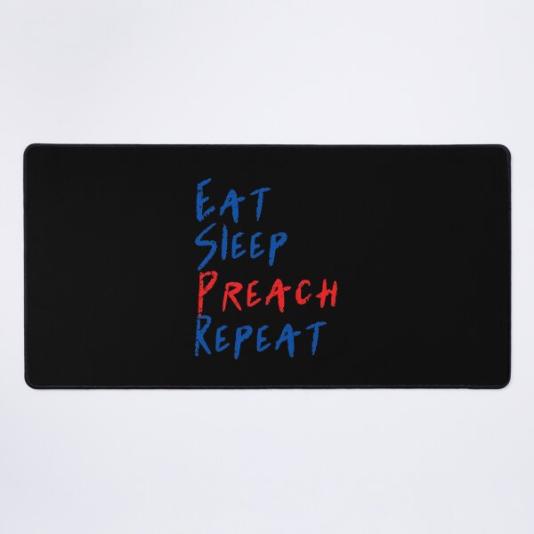 Item preview, Eat Sleep Preach Repeat Christian gift design designed and sold by Sheepherder120.