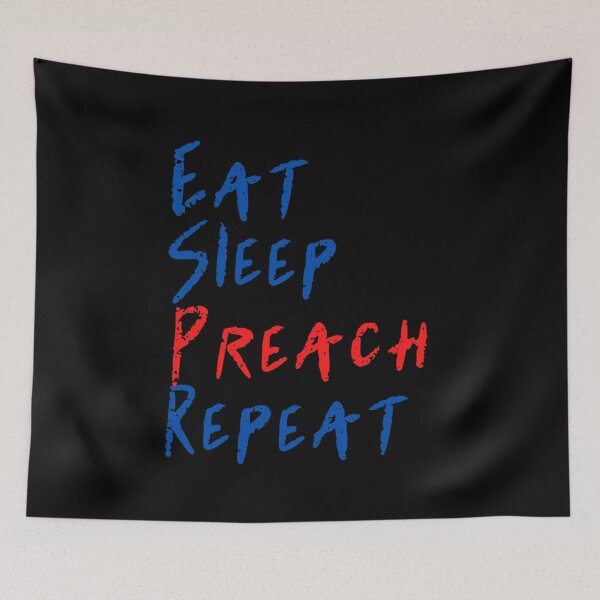 Item preview, Eat Sleep Preach Repeat Christian gift design designed and sold by Sheepherder120.