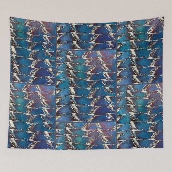 Item preview, Pattern of flamingos in flight designed and sold by PinceauDansant.