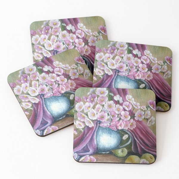 Item preview, COSMOS PEARS AND DARK PINK DRAPERY  FINE ART PRINT,  STILL LIFE INSPIRED BY NATURE designed and sold by Adri Barnard.