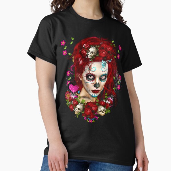 Item preview, Sugar Doll Red Dia De Muertos designed and sold by Shanina Conway.