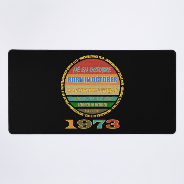 Item preview, Born In October Awesome Since 1973 Many Languages - Birthday Month designed and sold by artfulnotebook.