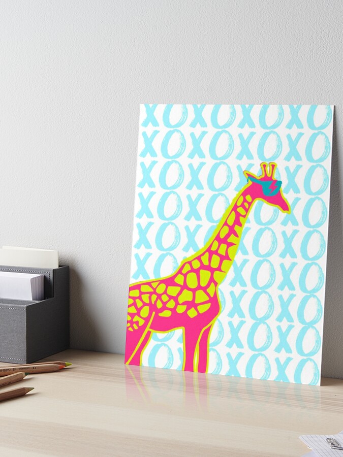 Original Acrylic Colorful Pop Art Style Giraffe Painting on 11x14