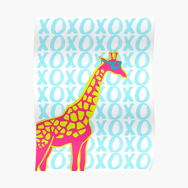 giraffe xoxo - neon Poster