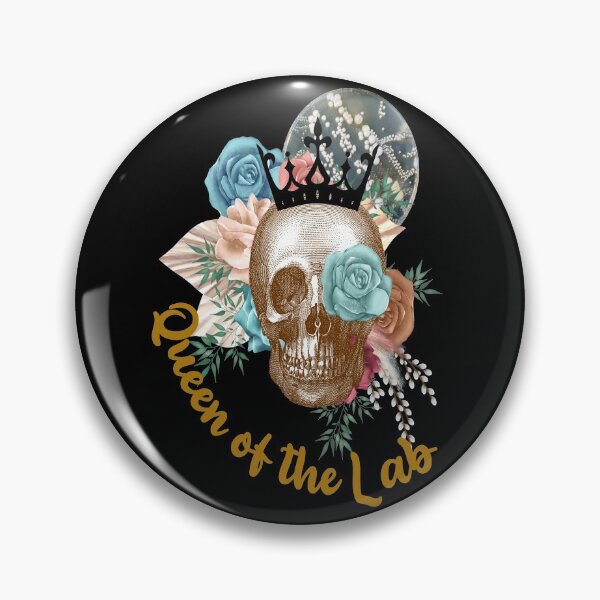 Item preview, QUEEN OF THE LAB FLORAL SKULL MEDICAL LAB TECH SCIENTIST  designed and sold by Hippiesole.