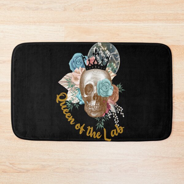 Item preview, QUEEN OF THE LAB FLORAL SKULL MEDICAL LAB TECH SCIENTIST  designed and sold by Hippiesole.
