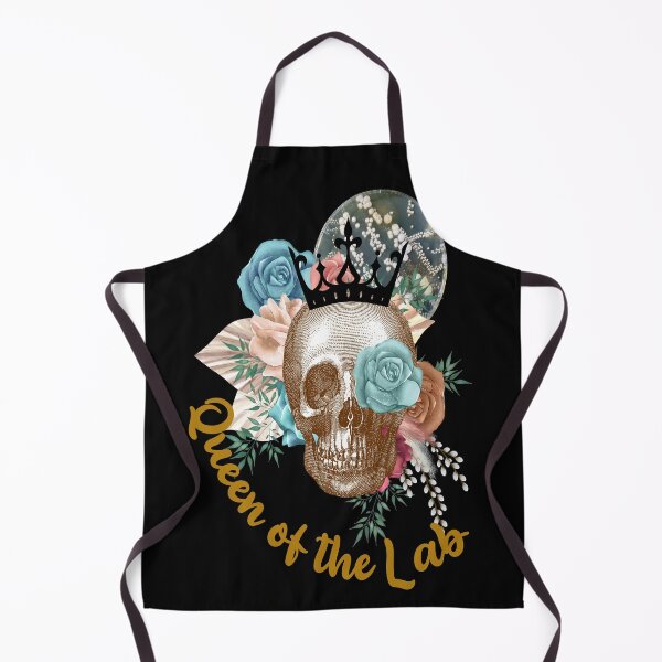 Item preview, QUEEN OF THE LAB FLORAL SKULL MEDICAL LAB TECH SCIENTIST  designed and sold by Hippiesole.