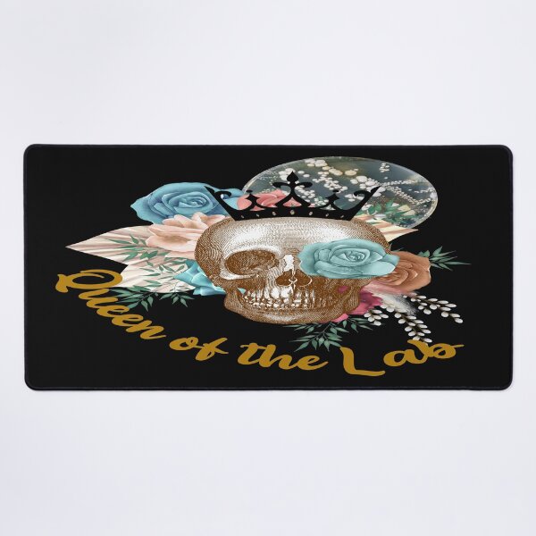 Item preview, QUEEN OF THE LAB FLORAL SKULL MEDICAL LAB TECH SCIENTIST  designed and sold by Hippiesole.