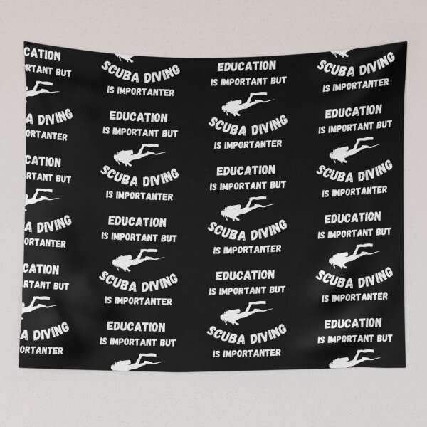 Item preview, Education Is Important But Scuba Diving Is Importanter In Black designed and sold by LuckyKermit.