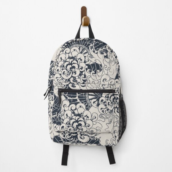 Item preview, Seamless japanese monochrome chrysanthemum pattern designed and sold by urban-color.