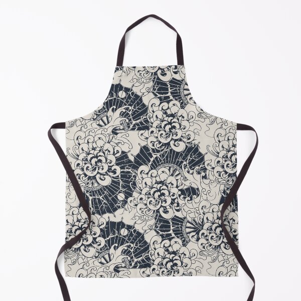 Item preview, Seamless japanese monochrome chrysanthemum pattern designed and sold by urban-color.