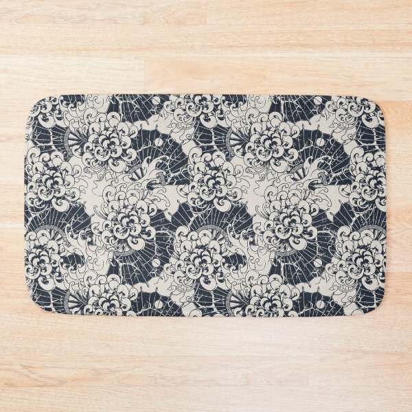 Item preview, Seamless japanese monochrome chrysanthemum pattern designed and sold by urban-color.