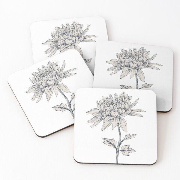 Item preview, Seamless japanese monochrome chrysanthemum pattern designed and sold by urban-color.