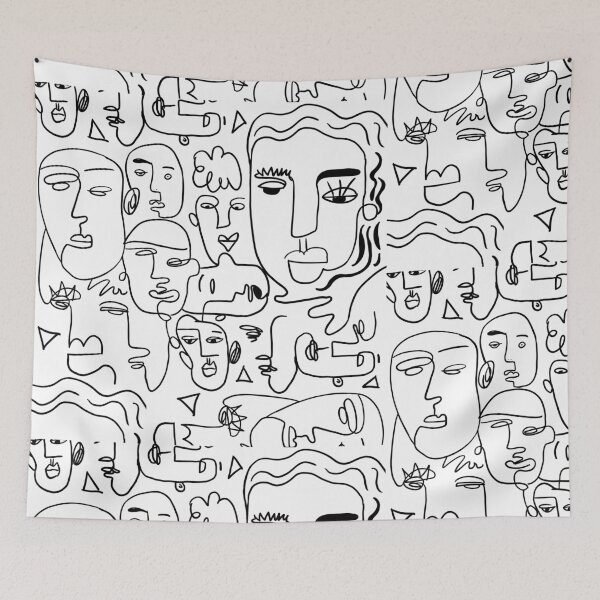 Item preview, Faces on White designed and sold by Urbaun.
