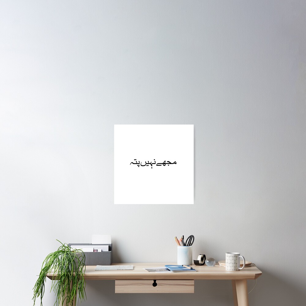 i-dont-know-in-urdu-calligraphy-poster-for-sale-by-trekpix-redbubble