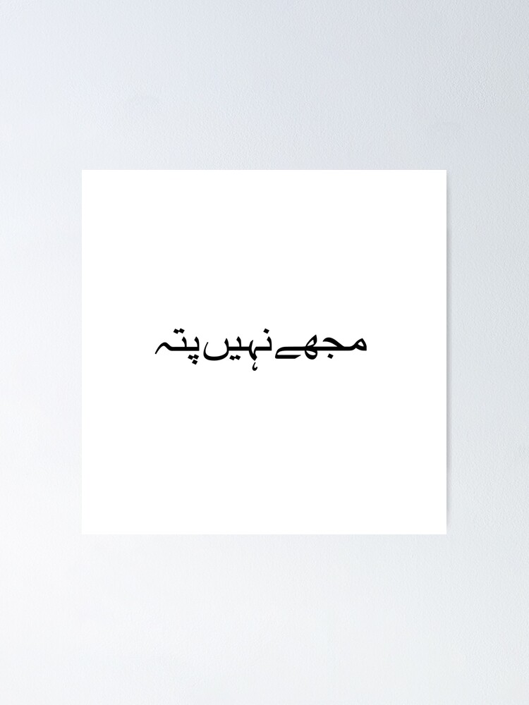 i-dont-know-in-urdu-calligraphy-poster-for-sale-by-trekpix-redbubble