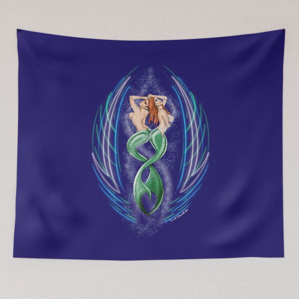 Item preview, Two mermaids in Pinstriping designed and sold by Scottdowell.