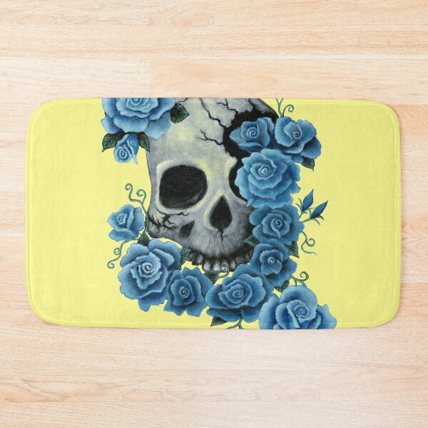 Item preview, Skull  With Blue Roses designed and sold by Ferociousdesign.