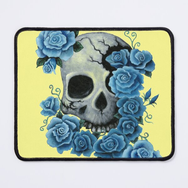 Item preview, Skull With Blue Roses designed and sold by Ferociousdesign.