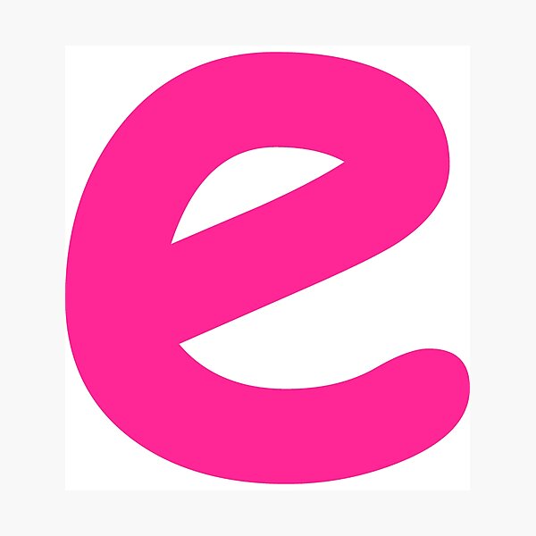 Fouroescent Circle or Square Label Alphabetic letter E