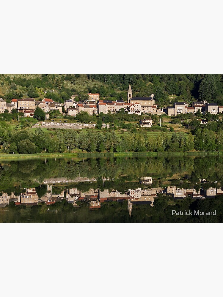 Artwork view, Saint Martial village reflected on the lake designed and sold by Patrick Morand