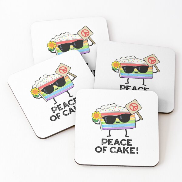 Item preview, Peace Of Cake Cute Food Puns designed and sold by punnybone.