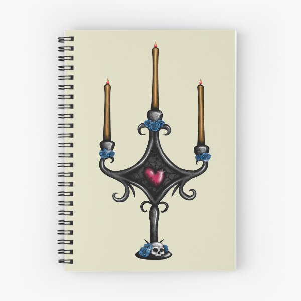 Item preview, Dark Candlestick with Blue Roses designed and sold by DeneboArt.