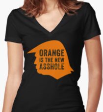 Orange is the new Asshole Women's Fitted V-Neck T-Shirt