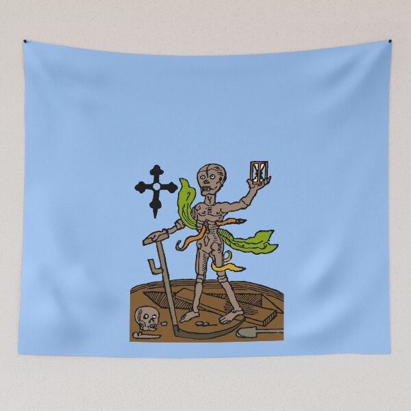 Item preview, Worm Eaten Corpse Standing Over a Grave, Medieval Poison Bottle Label designed and sold by ScienceSource.