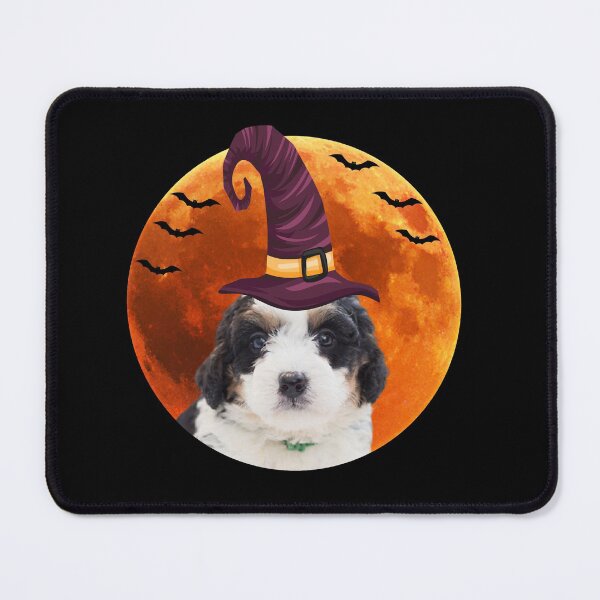 Item preview, Cute bernedoodle dog with witch hat designed and sold by alaechamlal.
