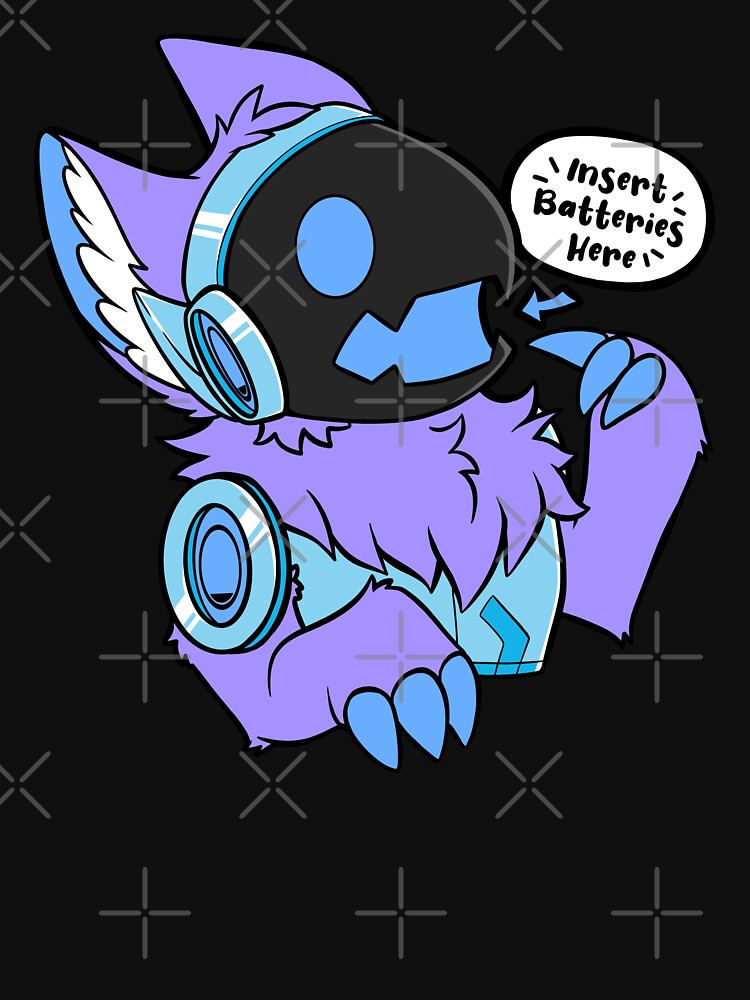 Protogen - Insert Batteries Here - Blue/Purple Sticker for Sale