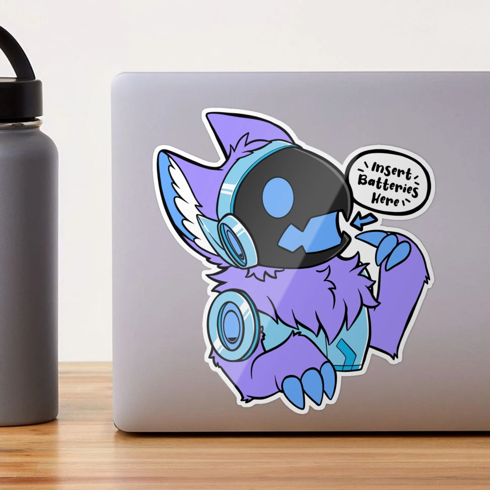 Protogen - Insert Batteries Here - Blue/Purple | Sticker