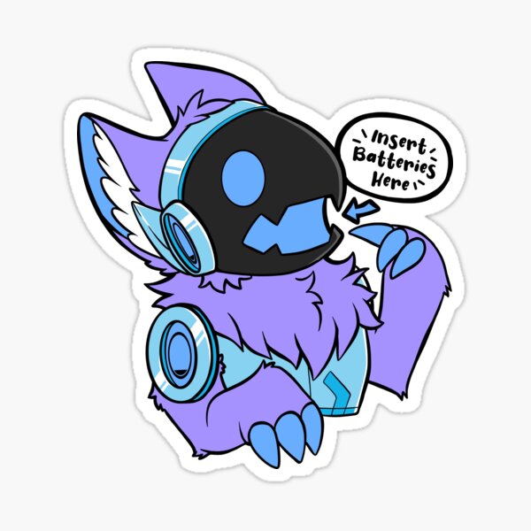 Protogen - Insert Batteries Here - Blue/Purple Sticker for Sale