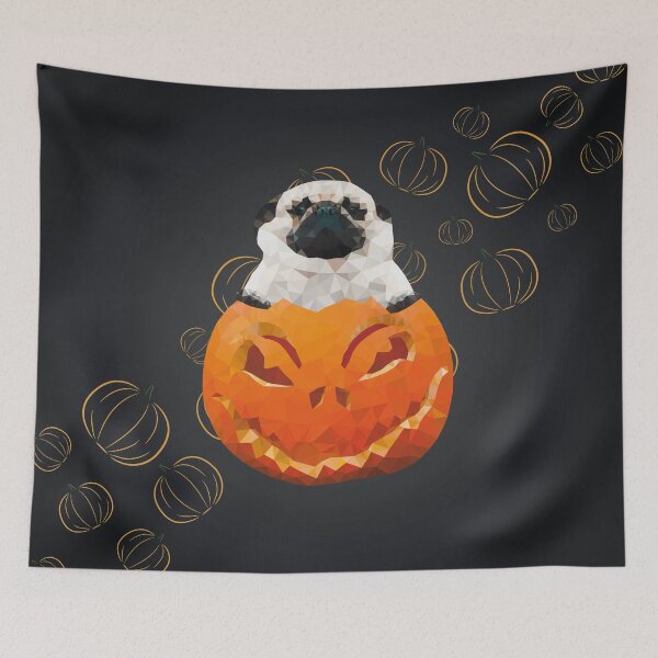 Item preview, Low Poly Halloween Pug designed and sold by LowPolyGKDesign.