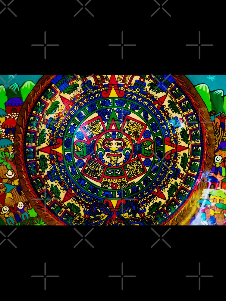 Imagen 7 de 7, Camiseta oversize con la obra Calendario azteca, diseñada y vendida por FotoLibreStudio.