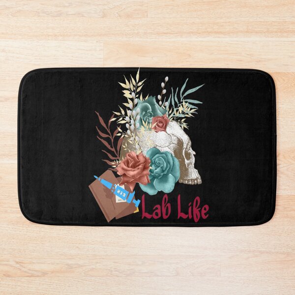 Item preview, LAB LIFE BOHO FLORAL SKULL MEDICAL LAB TECH SCIENTIST  designed and sold by Hippiesole.