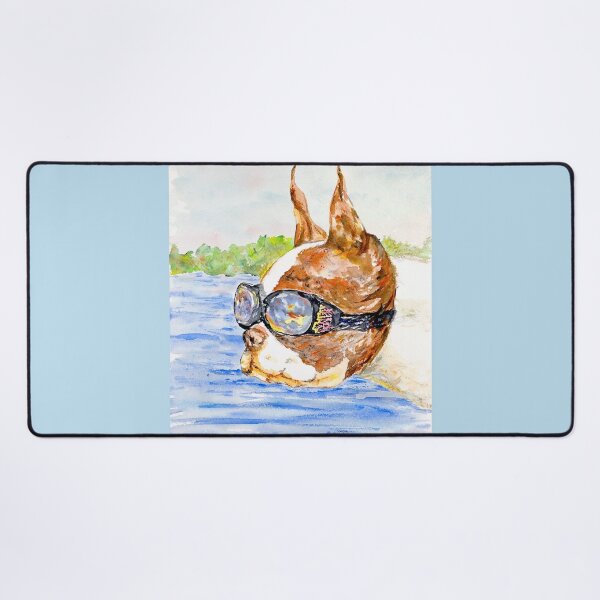 Dog with Goggles by Blackburn Ink Desk Mat