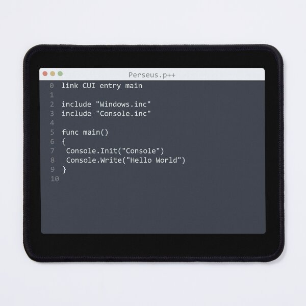 Item preview, . Perseus language Hello World program sample in editor window designed and sold by IuriiVlasenko.