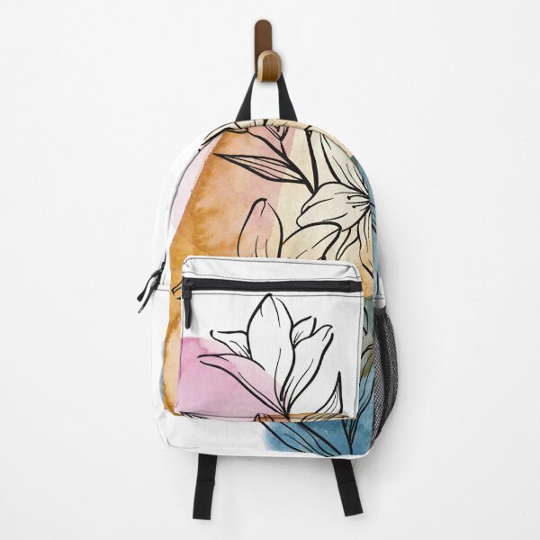 Item preview, Flower line art with watercolour background designed and sold by msro1.