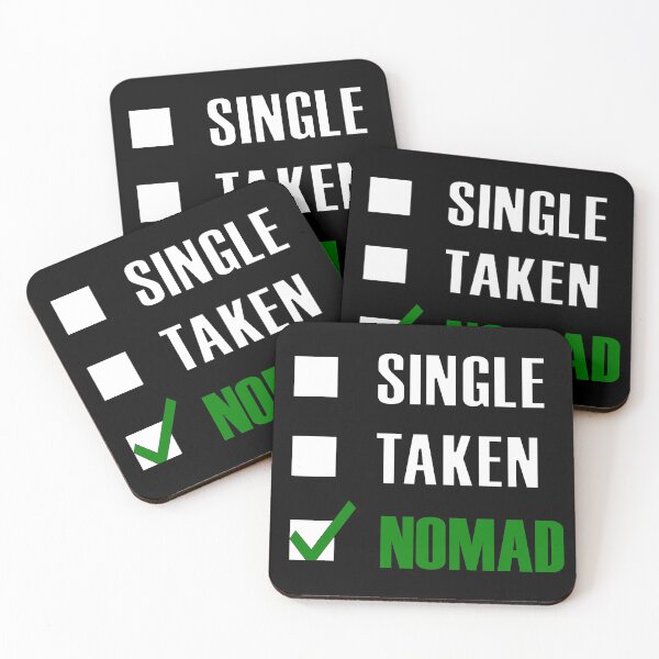 Item preview, Funny Essentials: Single Taken Nomad Green tick check box - Sleek white and green typography design (dark mode) designed and sold by Deegital18.