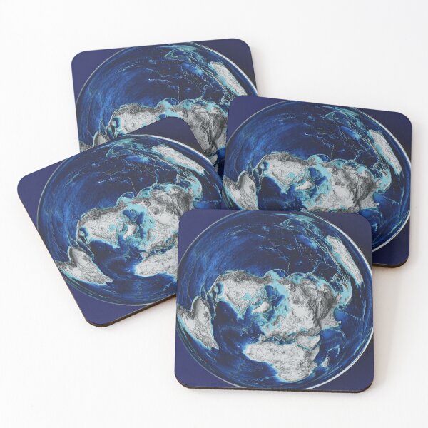 Item preview, World elevation map (north pole projection) designed and sold by joewdavies.