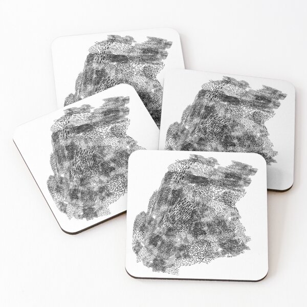 Item preview, abstract 5, small black strokes white background designed and sold by MentaLee.