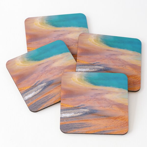 Item preview, Abstract colorful view of Grand Prismatic Spring and its rainbow colors, in Yellowstone National Park designed and sold by mkopka.