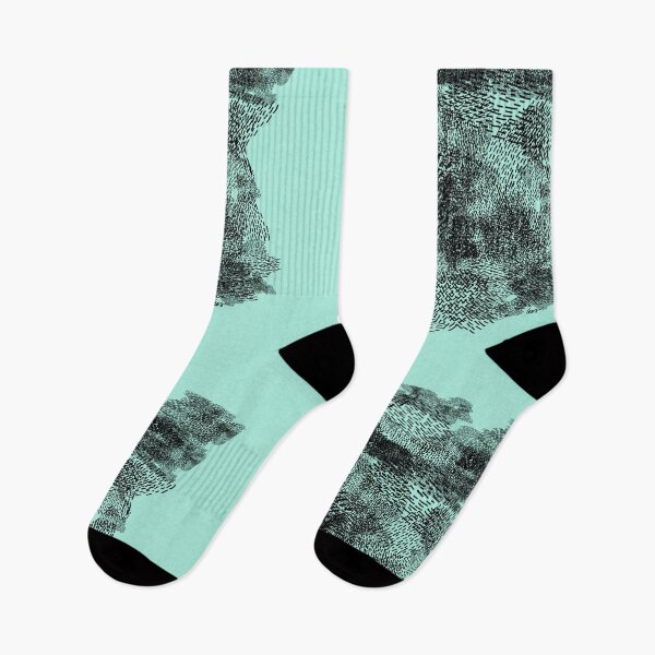 Item preview, abstract 5, small black lines light blue background designed and sold by MentaLee.