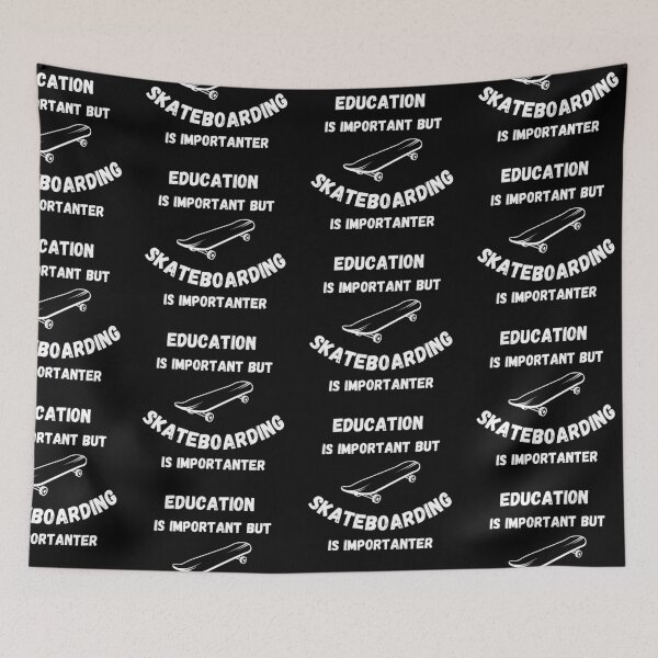 Item preview, Education Is Important But Skateboarding Is Importanter In Black designed and sold by LuckyKermit.